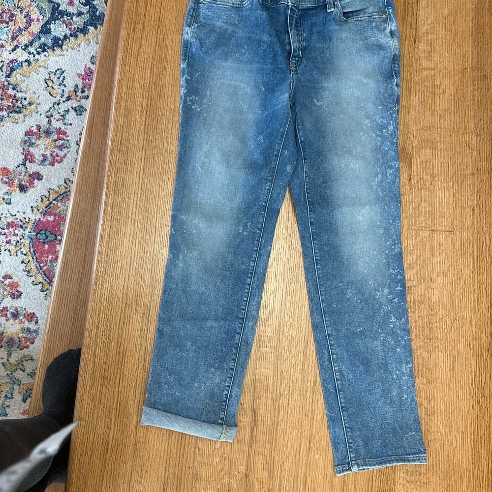 Lane Bryant EUC straight leg lightly mineral washed cropped jean sz 12W